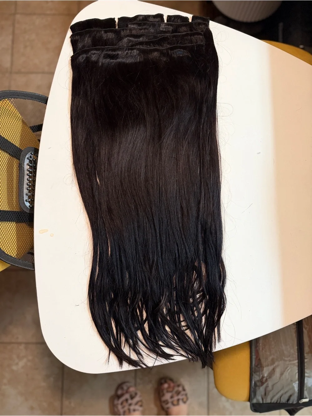 Premium Black Clip-In Human Hair Extensions - Sleek Natural Black